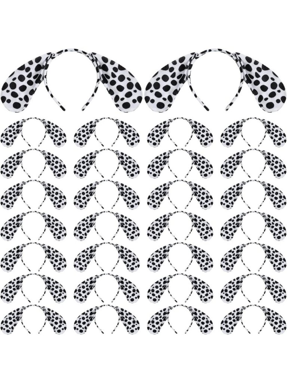 30 Pcs Dalmatian Ears Headbands for Kids & Adults - Halloween Costume